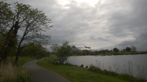 Plane taking off at Yeadon Tarn