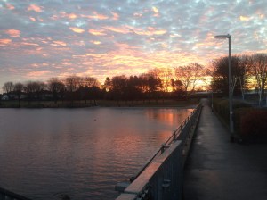 Red sky at Yeadon Tarn