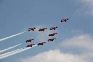 Red Arrows at Waddington Air Show 2013