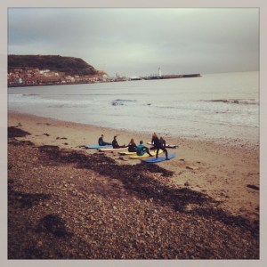 Watching the surfing lessons after #tide2013, not quite brave enough to venture in myself though!