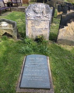 Anne Brontë's grave at the top of Scarborough