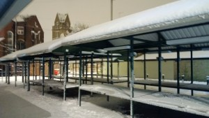 Pudsey Market in the snow