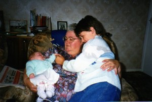 Me as a baby with Hannah and Grandma