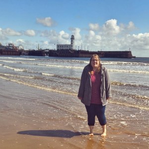 Taking a dip in the sea at Scarborough
